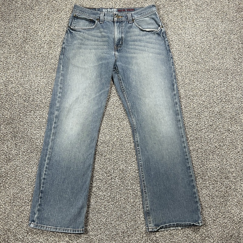 Urban Pipeline Jeans Mens 32x30 Blue Relaxed Straight Mid Rise Medium Wash Denim
